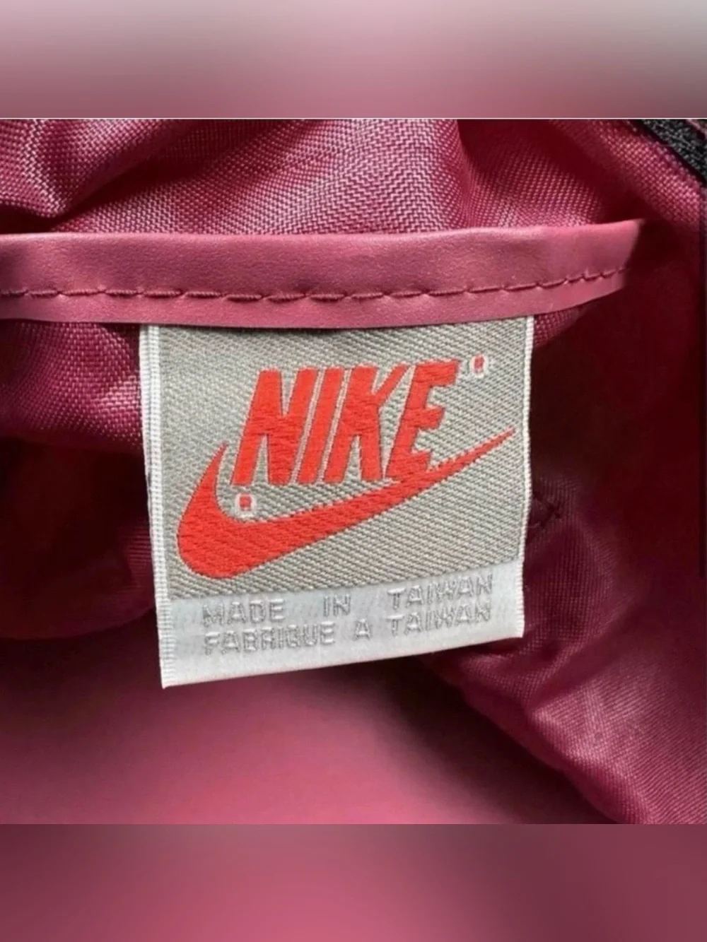Retro Nike Duffle Dark Pink to Red and Black with Shoulder Strap